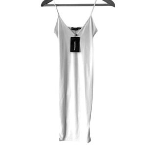 PrettyLittleThing White‎ Slip Dress size 6 Cleangirl Wedding Guest Beach